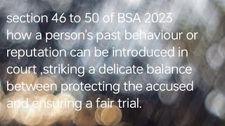 when character relevant in evidence Act Under BSA 2023 [upl. by Mab]