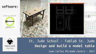 St Jude School  Tutorial  table model  Using Librecad [upl. by Ahtoelc]