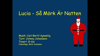 Lucia Så mörk är natten  Instrumental i G dur med text [upl. by Nagrom855]