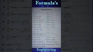 Formulas  Engineering Mathematics Formula  Differential Formula  Integration Formula  formula [upl. by Stanislaw]