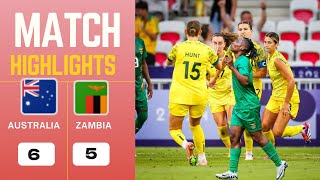 Australia vs Zambia 6  5  Olympics Football 2024 Highlights [upl. by Darooge]