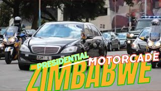 Zimbabwe Presidential Motorcade moves through Harare streets Emmerson Mnangagwa Sep 2023 [upl. by Akimik]