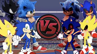 SONIC vs SONICEXE ALL ROUNDS Sonic The Hedgehog Cartoon Rap Battle  CARTOON RAP ATTACK [upl. by Ettevy956]