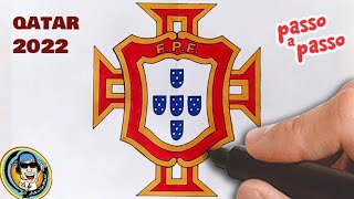 Como desenhar o Escudo da Seleção de PORTUGAL  passo a passo [upl. by Akoek]