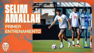 PRIMER ENTRENAMIENTO DE SELIM AMALLAH CON EL VALENCIA CF [upl. by Gytle]