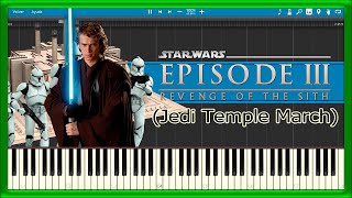 JEDI TEMPLE MARCH ⚔ Star Wars Episode III 🪐 PIANO TUTORIAL 🎹 34 [upl. by Awe611]