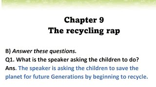 the recycling rap poem question and answers of class 6 English ace with aster chapter 9 [upl. by Tymes]