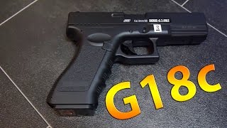 Softair G18C AEP  Unboxing Review und Schusstest [upl. by Rapsag939]