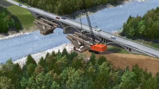 Esopus Creek Bridge  Construction Sequence [upl. by Vale]