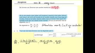 2021III Jongleren vraag 4 en 5 VWO Wiskunde A [upl. by Manville855]