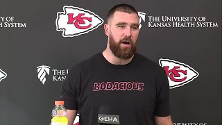 Chiefs TE Travis Kelce talks with reporters [upl. by Maxfield]