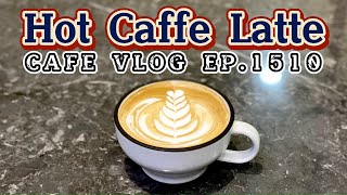 Cafe Vlog EP1510  Hot Caffe Latte  Tulip Latte Art  Barista skills [upl. by Emmi707]