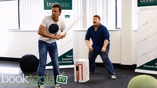 Adam Gilchrist plays Office Cricket at Booktopia [upl. by Nnylireg]