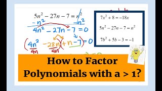 Factoring Polynomials with Leading Coefficient Greater than One [upl. by Aseuqram662]