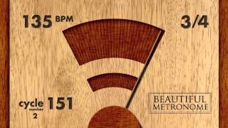 135 BPM 34 Wood Metronome HD [upl. by Darcee490]