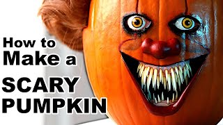 How to Make a Scary Realistic Pennywise Halloween Pumpkin carving [upl. by Lirret493]