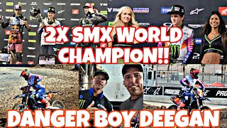 DANGER BOY DEEGAN WINS THE 250 SMX WORLD CHAMPIONSHIP FOR THE SECOND YEAR IN A ROW Deegan38 [upl. by Anthea]