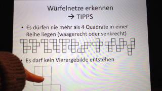 Würfelnetze erkennen  Würfelmuster bilden [upl. by Ahsratal]