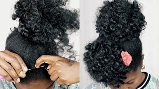 NO CORNROWS  BRAIDLESS CROCHET BRAIDS On Natural Hair Under 3 Minutes [upl. by Xavler503]