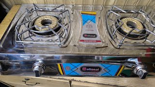 NATIONAL GAS STOVE fully automatic stainless steel body non magnet steel with auto safety switch [upl. by Cherian]