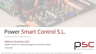 SmartCtrl webinar Power control of a three phase grid connected inverter [upl. by Olodort]