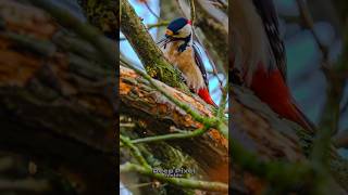 Great spotted woodpecker  Dendrocopos major [upl. by Nwahsav673]