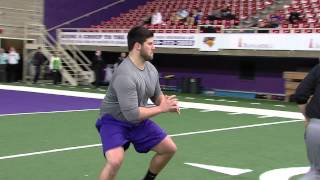 UNI Football Pro Day  Brian Palangi  blocking drills [upl. by Ananna]