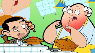 Mr Bean Enters A Pie Eating Competition Mr Bean Animated  Full Episodes  Mr Bean World [upl. by Annaeed601]