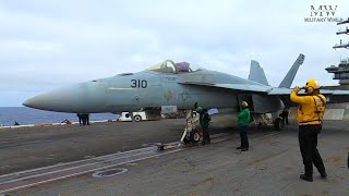 USS Nimitz CVN 68 Aircraft Carrier Flight Operations in the Pacific Ocean [upl. by Pohsib611]