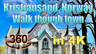 360° Kristiansand Norway  Walk in Town in 4K [upl. by Anoi]