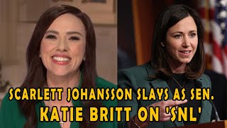 Scarlett Johansson Nails GOP Spoof Sen Katie Britts SOTU Rebuttal on SNL [upl. by Drofla]