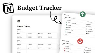 Notion Budget Tracker Template Tour FREE Download [upl. by Nwahsad]