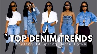 🚨Top Denim Trends For 2023 Styling 10 Spring Denim Outfits ft The BEST Designer Dupes [upl. by Burtis]