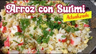 ARROZ CON SURIMI Y VERDURAS  RECETA CON PALMITO DE CANGREJO  KANIKAMA  ARROZ SALTEADO CON VERURAS [upl. by Areic922]