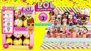 LOL SURPRISE Series 3 FULL COLLECTION With Cupcake JR  Full Case of LOL LITTLE SISTERS Unboxing [upl. by Dinny]