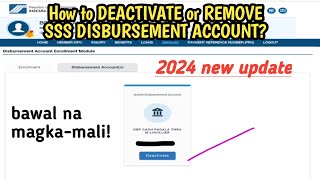 How to DELETE CANCEL DEACTIVATE or REMOVE SSSDISBURSEMENT ACCOUNT online 2024 update [upl. by Karr]