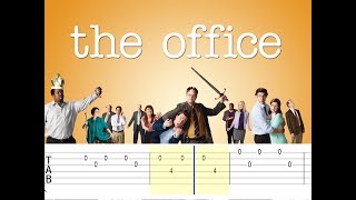 The Office Theme Easy Guitar Tabs Tutorial [upl. by Enyar265]