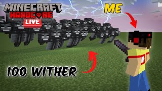 Killing 100 WITHER in Minecraft Hardcore LIVE😱 [upl. by Eeldivad]