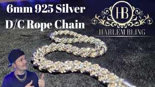 6mm Diamondcut Silver Rope Chain from Harlem Bling [upl. by Attelra673]