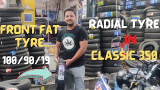 RADIAL AND FAT TYRE IN CLASSIC 350  APOLLO TRAMPLR XR TYRE  CEAT ZOOM PLUS F classic350 RE [upl. by Aggappora162]