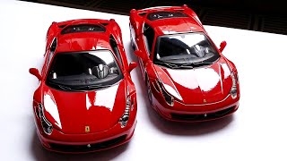 Comparison 124 Bburago Ferrari 458 Italia Old vs New [upl. by Dian]