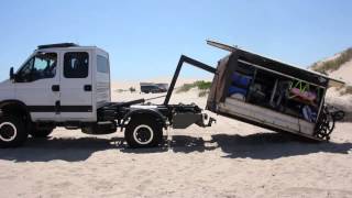 Iveco Daily 4x4 Hooklift  Mark 1 Camper Unload [upl. by Gottuard]