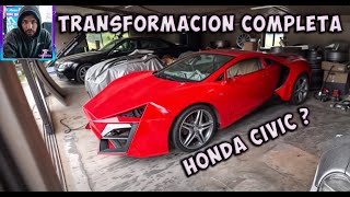 MIRA LA TRANSFORMACION DE ESTE HONDA CIVIC AH UN SUPER CARRO 😱 [upl. by Llerehc]