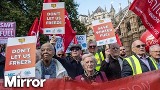 Pensioners protest against Winter Fuel Payment cuts [upl. by Suirradal615]