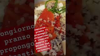 Buongiorno Per pranzo vi propongo antipastino in insalata doppia di quinoa con peperoni e Galbanino [upl. by Naliorf121]