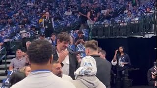 Luka Doncic catching up with Boban Marjanovic ahead of tonights Game 6 vs LA Clippers at AA center [upl. by Lennad]