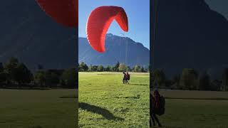 Perfect Tandem Paraglider Landing with Jungfrau Mountain View [upl. by Niro]