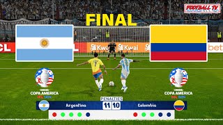 ARGENTINA vs COLOMBIA  Penalty Shootout  Copa America 2024 Final  PES Gameplay Video [upl. by Urbano]