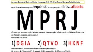 Curso Raciocínio Lógico Sequência letras Alfabeto Brasileiro Teste Psicotécnico Detran Concurso QI [upl. by Hailed]