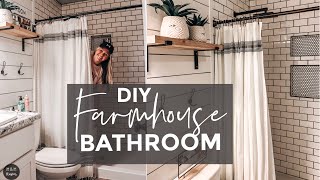 DIY FARMHOUSE BATHROOM  HOW TO SUBWAY TILE AND SHIPLAP [upl. by Loma]